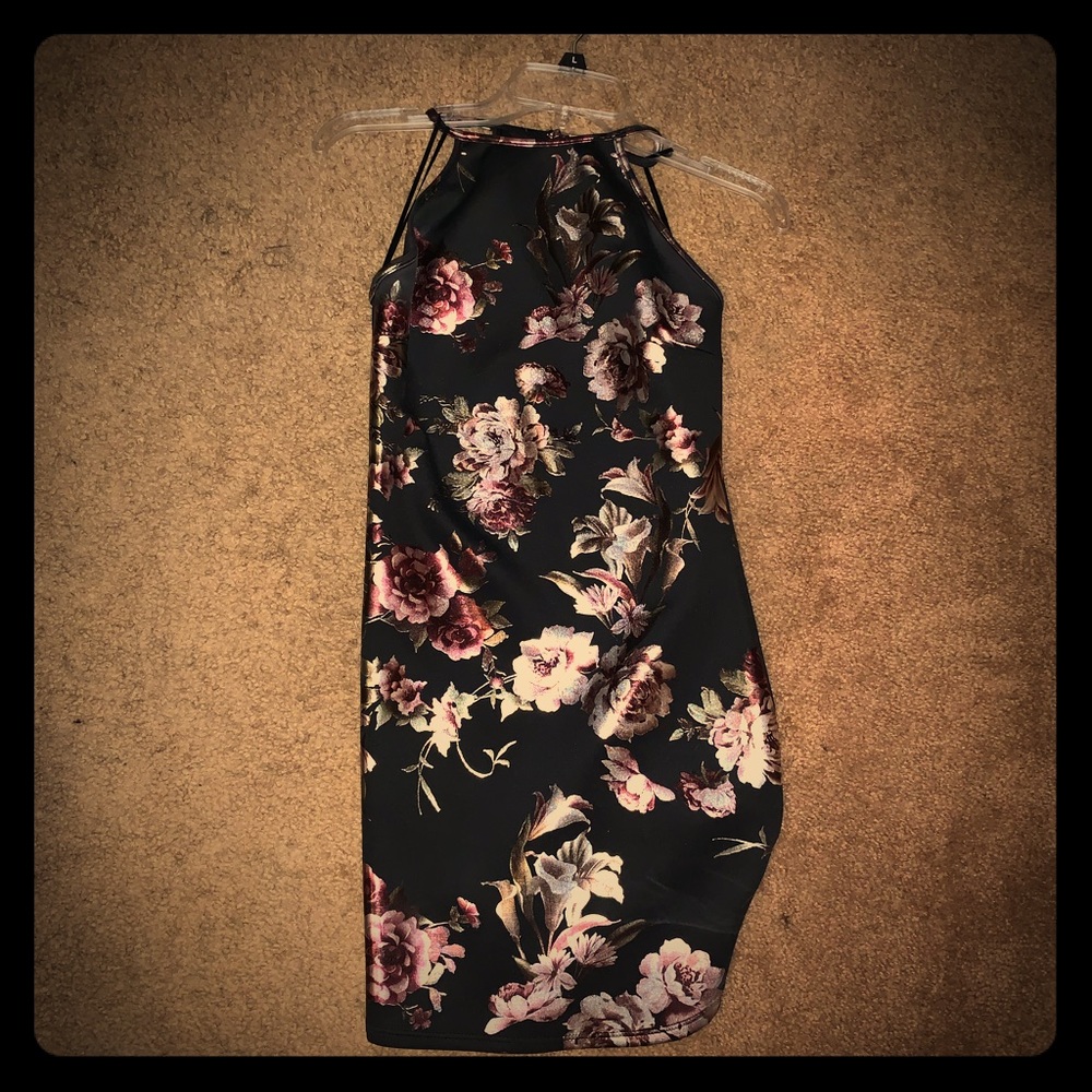 Black flowered dress